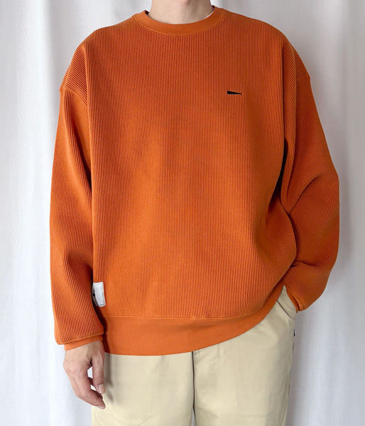 DESCENDANT/GAUFRE WAFFLE CREW NECK (ORANGE)