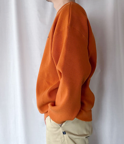 DESCENDANT/GAUFRE WAFFLE CREW NECK (ORANGE)
