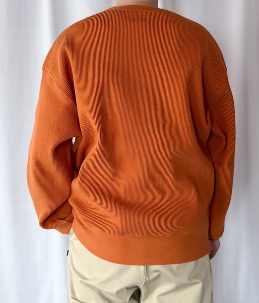 DESCENDANT/GAUFRE WAFFLE CREW NECK (ORANGE)