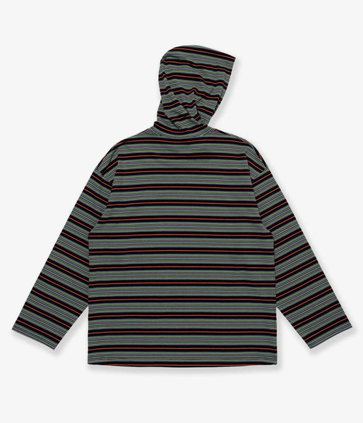 LQQK Studio/MULTI BORDER HOODED L/S TEE SEXHIPPIES COLLABORATION (MULTI BLACK)