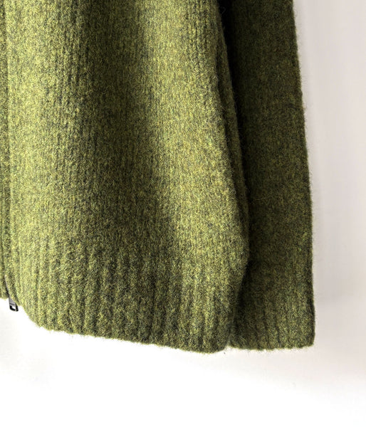 nonnative/HIKER HIGH NECK ZIP BLOUSON WOOL BOUCLE KNIT (OLIVE)