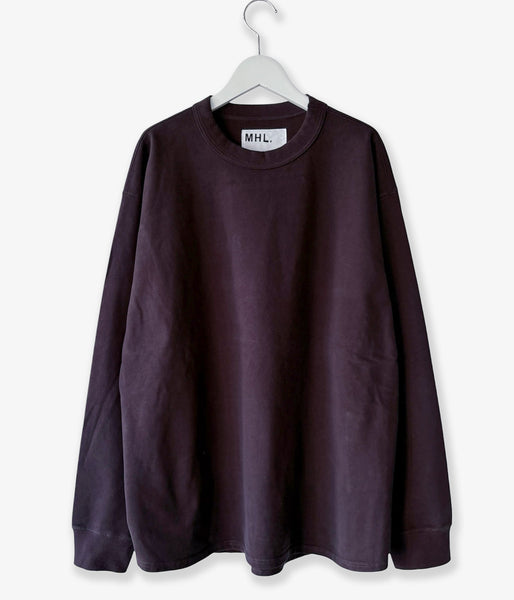 MHL./GARMENT DYED DENSE JERSEY TOP (DARK BROWN)