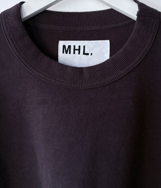 MHL./GARMENT DYED DENSE JERSEY TOP (DARK BROWN)