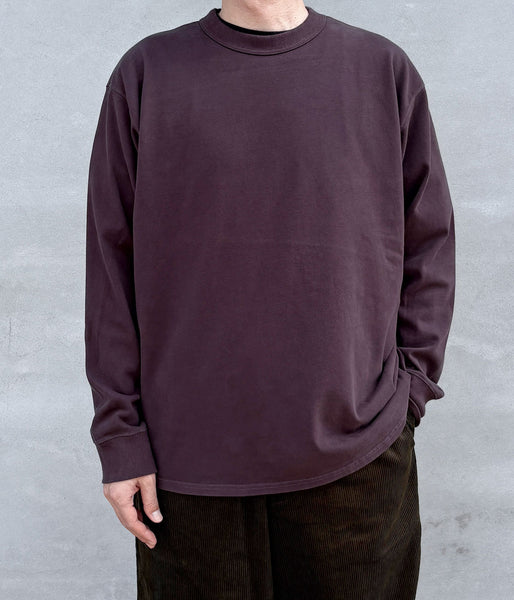 MHL./GARMENT DYED DENSE JERSEY TOP (DARK BROWN)