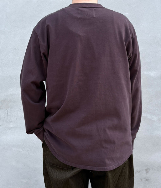 MHL./GARMENT DYED DENSE JERSEY TOP (DARK BROWN)