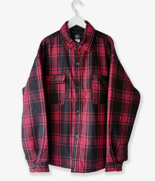 DESCENDANT/CRA90 PLAID JACKET POST O'alls (RED)