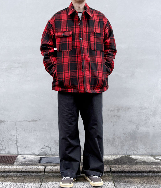DESCENDANT/CRA90 PLAID JACKET POST O'alls (RED)