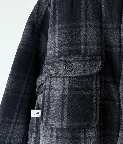 DESCENDANT/CRA90 PLAID JACKET POST O'alls (GRAY)