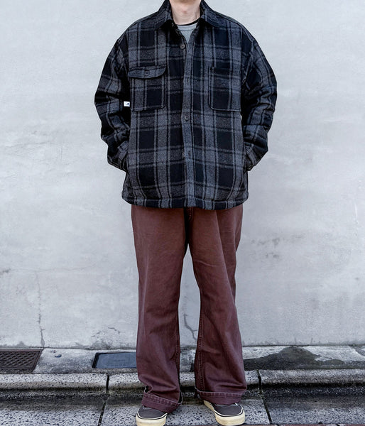 DESCENDANT/CRA90 PLAID JACKET POST O'alls (GRAY)