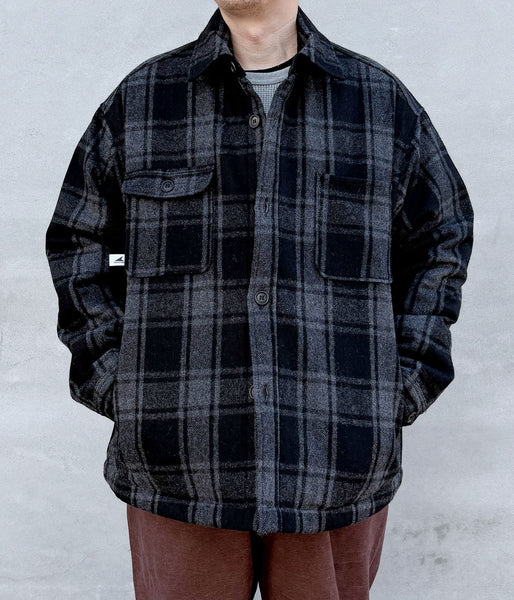 DESCENDANT/CRA90 PLAID JACKET POST O'alls (GRAY)