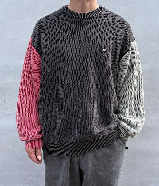 LQQK Studio/WAFFLE KNIT CREW (BLACK)