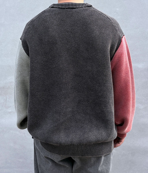 LQQK Studio/WAFFLE KNIT CREW (BLACK)