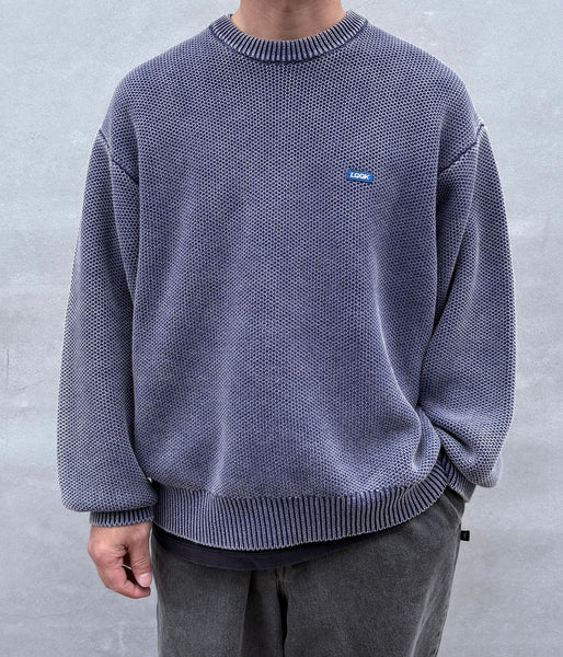 LQQK Studio/WAFFLE KNIT CREW (BLUE)