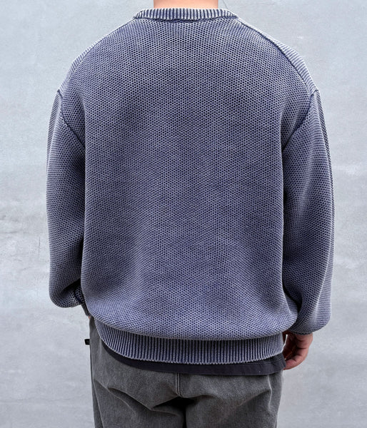 LQQK Studio/WAFFLE KNIT CREW (BLUE)