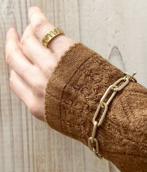 R.ALAGAN/MEDIUM HEAVY CHAIN BRACELET(GOLD)