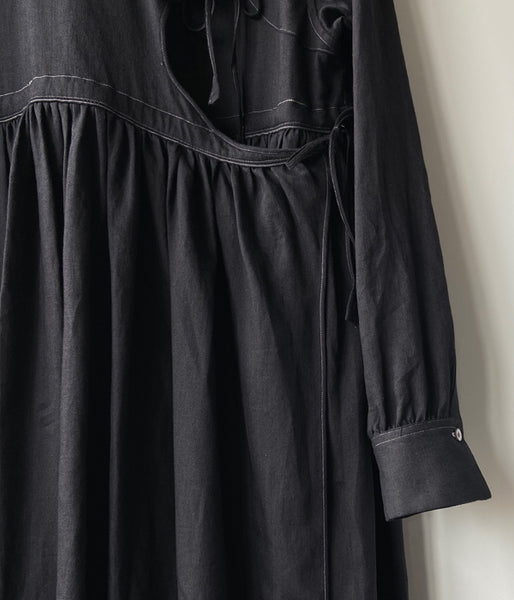 WRYHT/KNOTTED ASYMMETRY FRONT DRESS (BLACK)