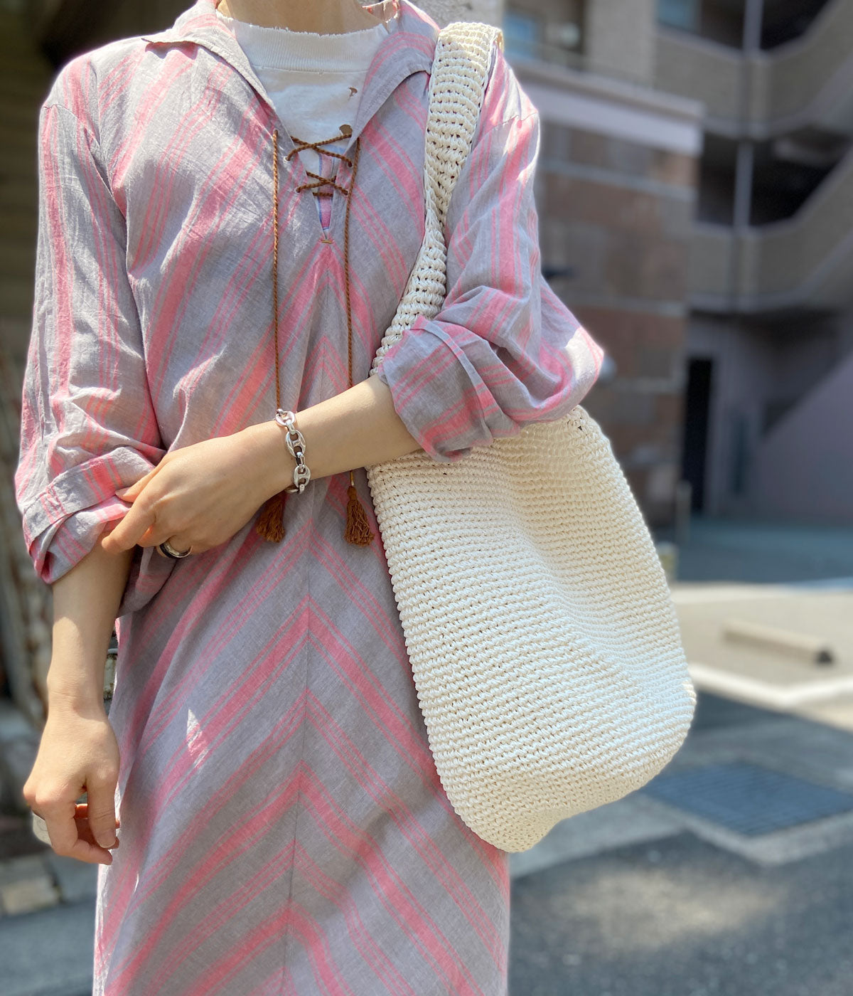 Aeta/PAPER YARN SHOULDER L (NATURAL)