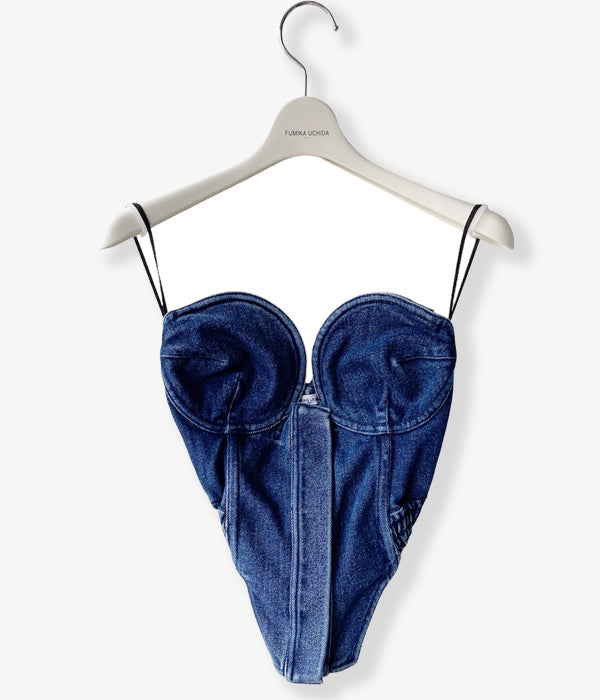 FUMIKA_UCHIDA/STRETCH DENIM BUSTIER(INDIGO)