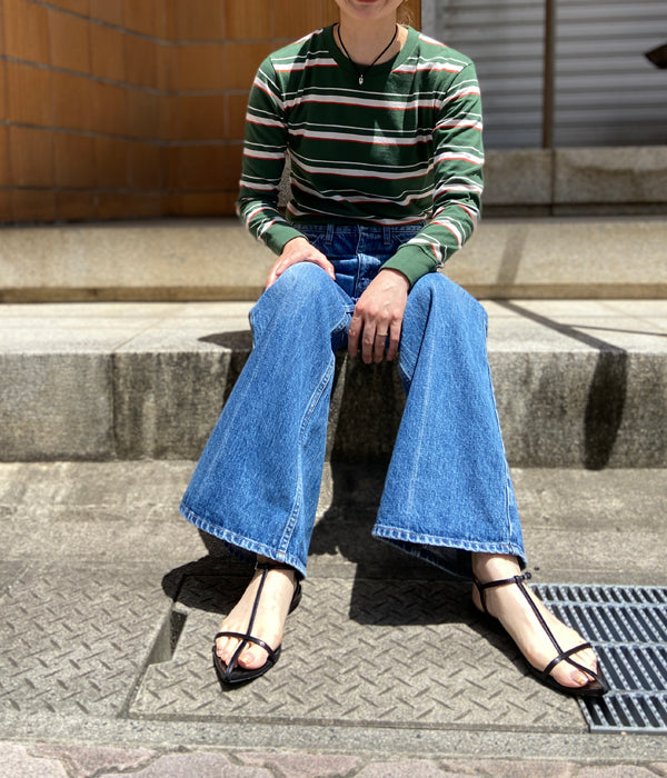 FUMIKA_UCHIDA/BODER LONG-SLEEVE TIGHT TOP(GREEN/WHIT/RED)