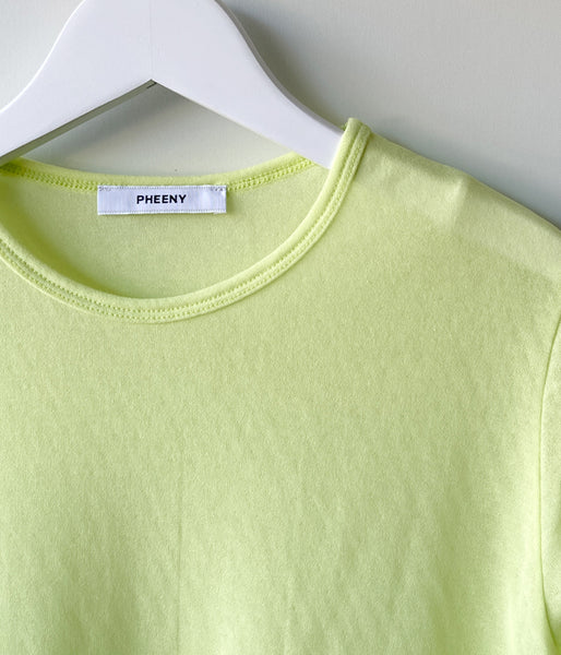 PHEENY/COTTON NYLON SEER L/S(LIME)