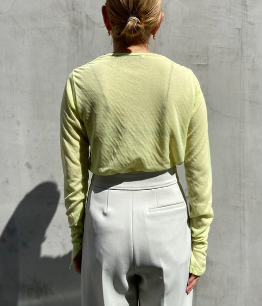 PHEENY/COTTON NYLON SEER L/S(LIME)