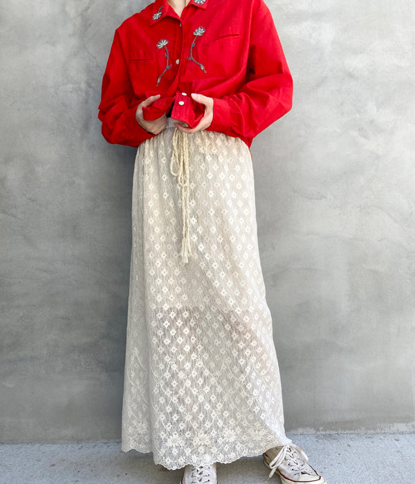 nowos/LACE SKIRT(IVORY) 