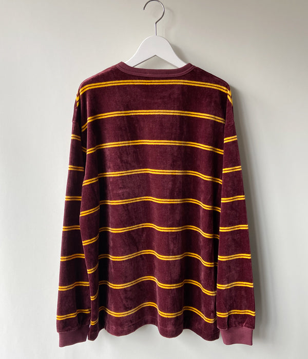 PHEENY/VELOURS BORDER L/S(BURGUNDY)