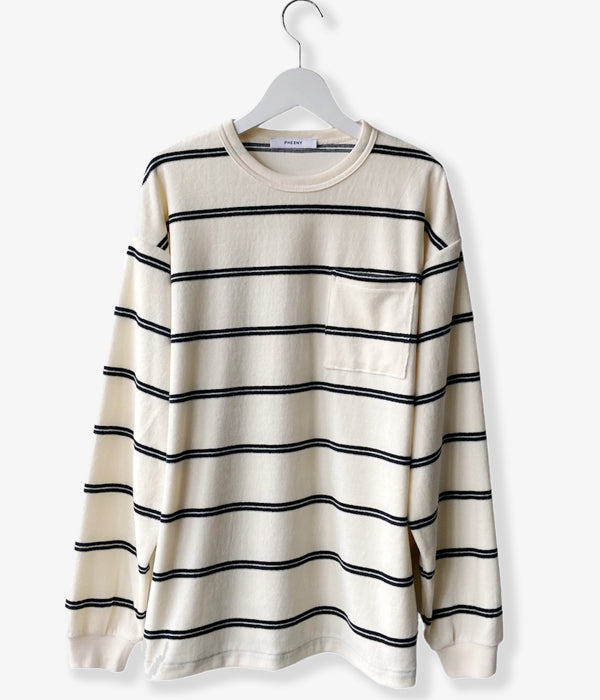 PHEENY/VELOURS BORDER L/S(WHITE)