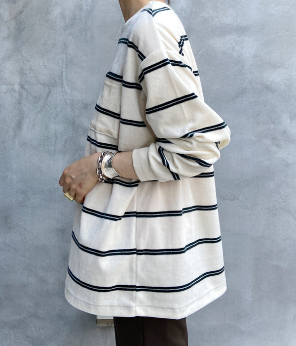 PHEENY/VELOURS BORDER L/S(WHITE)