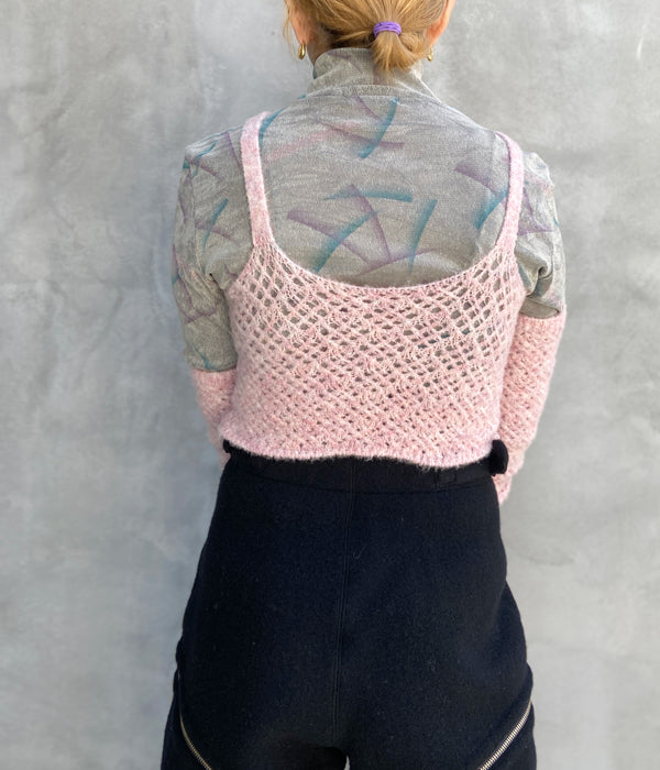 フミカウチダ STRETCH MESH KNITTED BRA TOP FUMIKA_UCHIDA/STRETCH MESH KNITTED BRA TOP&ARM WORMERS(LIGHT PINK)