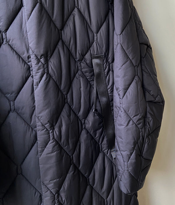 PHEENY/NYLON RIP QUILTING COAT(BLACK)