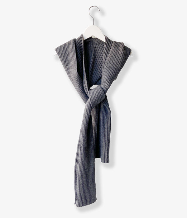 PHEENY/WOOL KNIT HOODED SCARF