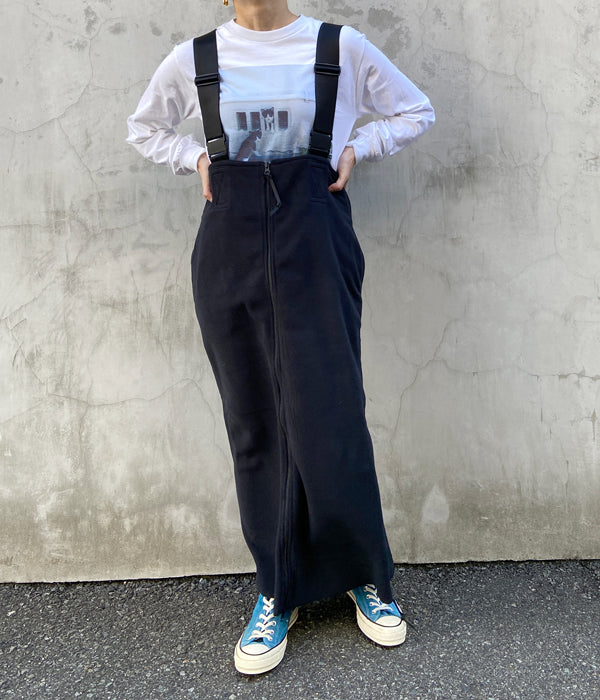 PHEENY POLARTEC FLEECE サロペットスカート PHEENY/POLARTEC FLEECE SALOPETTE SKIRT(BLACK)
