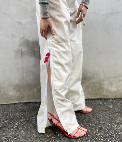 FUMIKA_UCHIDA/NYLON DOUBLE KNEE OVER PANTS(WHITE)
