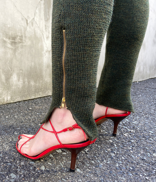 nowos/RIB KNIT PANTS(GREEN) 