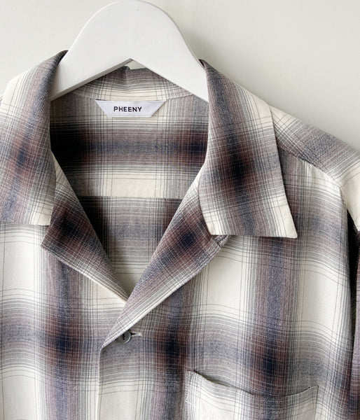 PHEENY/RAYON OMBRE CHECK L/S SHIRT(CHARCOAL)