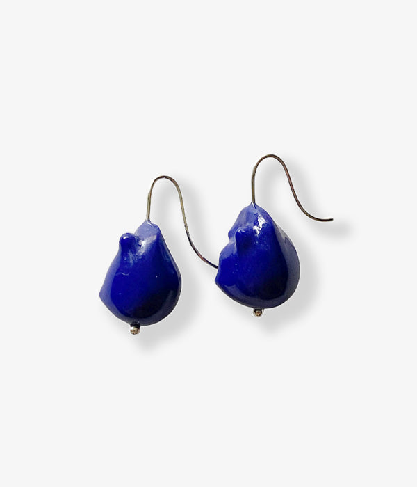 R.ALAGAN/DISTORTED STONE EARRINGS(LAPIS)