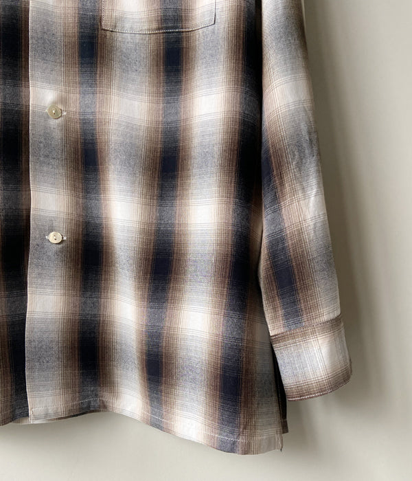 PHEENY/RAYON OMBRE CHECK L/S SHIRT(BROWN)