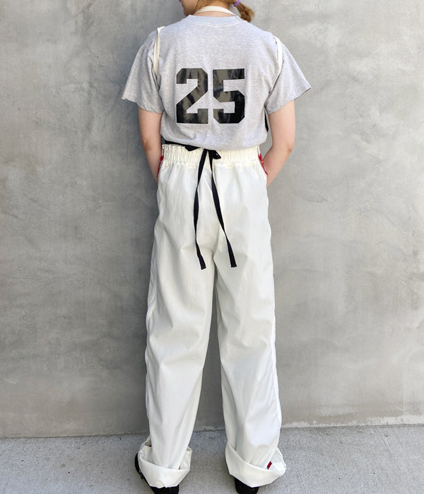 FUMIKA_UCHIDA/TRIMMED APRON TEE(BLACK/OFF WHITE)