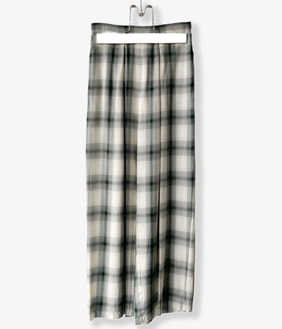 PHEENY/RAYON OMBRE CHECK GATHERED PANTS(GREEN)