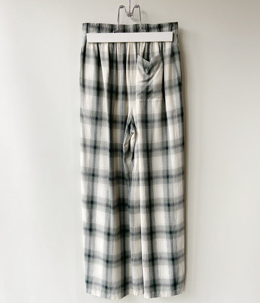 PHEENY/RAYON OMBRE CHECK GATHERED PANTS(GREEN)