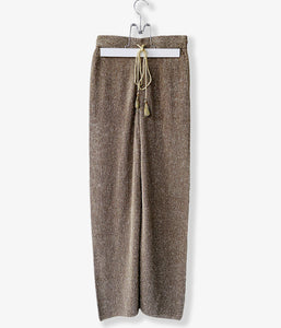 nowos/GLITTER KNITTED PANTS(GOLD)