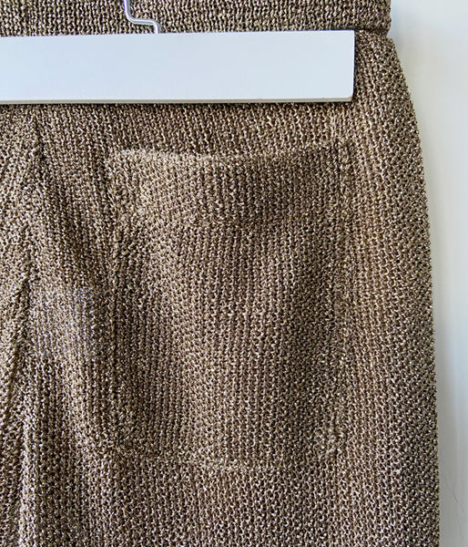 nowos/GLITTER KNITTED PANTS(GOLD)