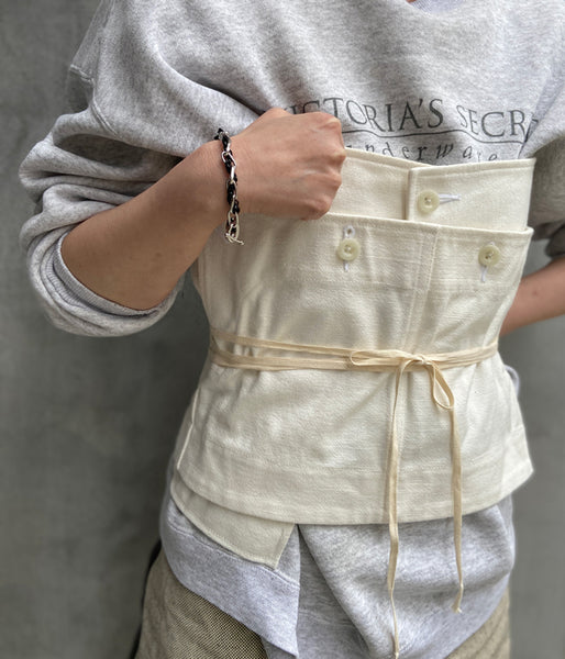 FUMIKA_UCHIDA/CANVAS LACE-UP BUSTER(OFFWHITE)