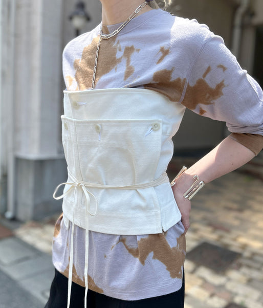 FUMIKA_UCHIDA/CANVAS LACE-UP BUSTER(OFFWHITE)