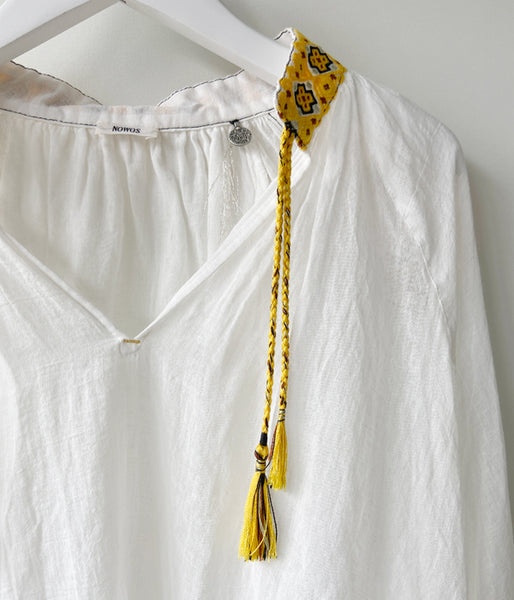 nowos/EMBROIDERY BLOUSE(WHITE)