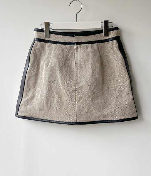 FUMIKA_UCHIDA/CHAMBRAY A-LINE MINI SKIRT(OFFWHITE/BLACK)