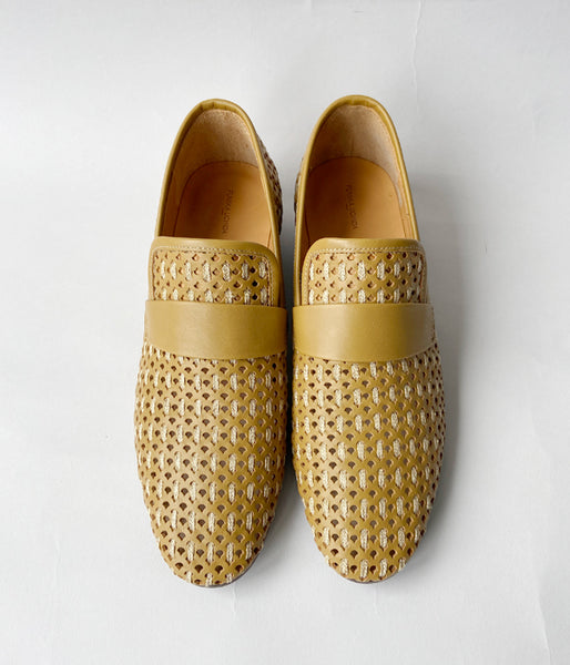 FUMIKA_UCHIDA/PUNCHED LEATHER BRADE LOAFERS(MUSTARD)