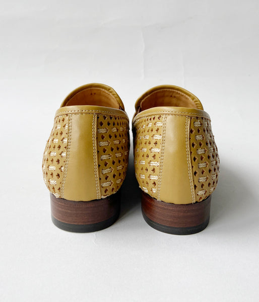 FUMIKA_UCHIDA/PUNCHED LEATHER BRADE LOAFERS(MUSTARD)