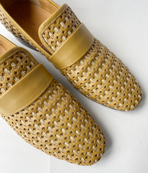 FUMIKA_UCHIDA/PUNCHED LEATHER BRADE LOAFERS(MUSTARD)